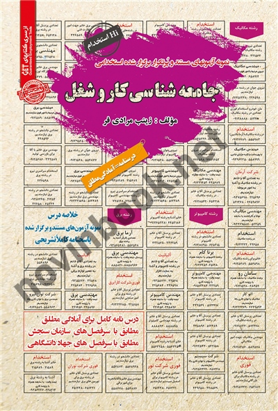 استخدامی جامعه شناسی کار و شغل نوشته بهاره کلیائی انتشارات سامان سنجش